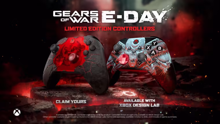 Manette Xbox Gears of War: E-Day : jolie coque, piles AA, 89,99 €