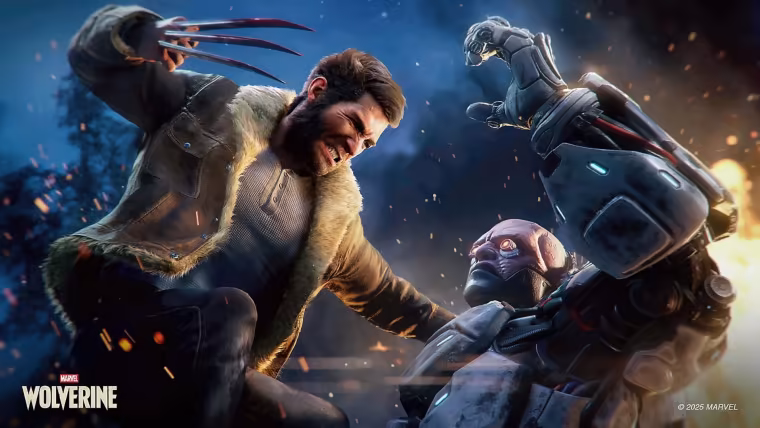 Wolverine sort les griffes face à un robot dans Marvel's Wolverine sur PS5
