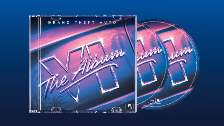Double CD de GTA VI: The Album dans son boîtier cristal
