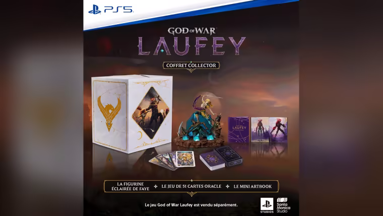 Contenu du coffret collector God of War: Laufey : statue de Faye, cartes Oracle et mini artbook