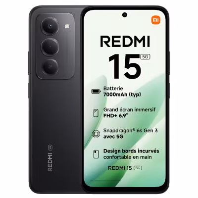 Xiaomi Redmi 15 5G 256 Go Midnight Black