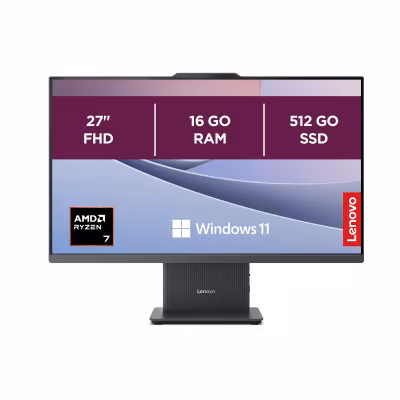 Lenovo Tout-en-un 27″ Ryzen 7 7735HS (16 Go, 512 Go)
