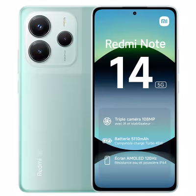 Xiaomi Redmi Note 14 5G 256 Go Vert