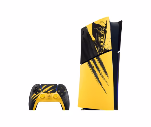 Photo : Pack Console PS5 Édition Numérique : Édition limitée Marvel's Wolverine Battle Yellow